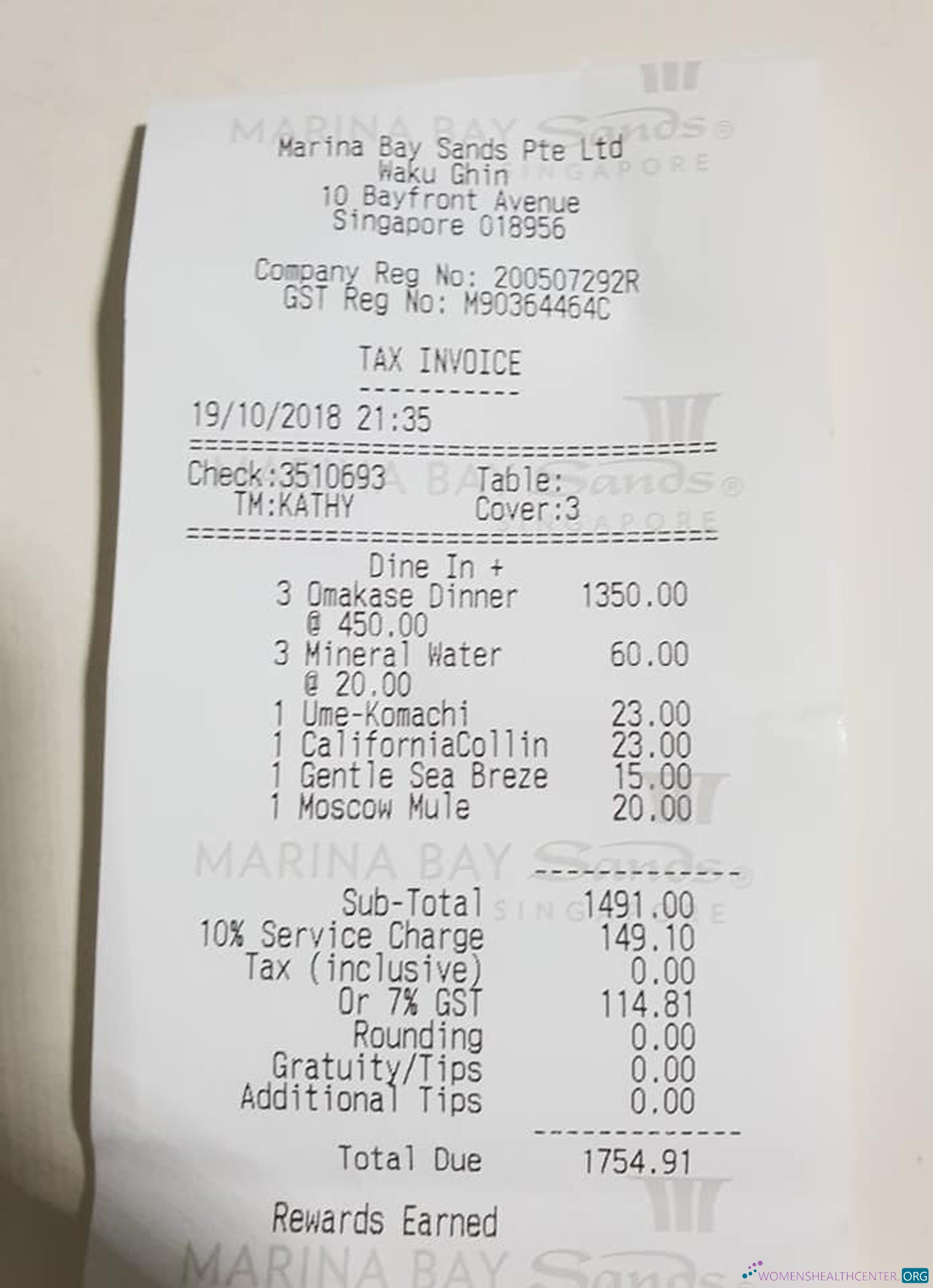 Download Marina Bay Sands payment check Photoshop template